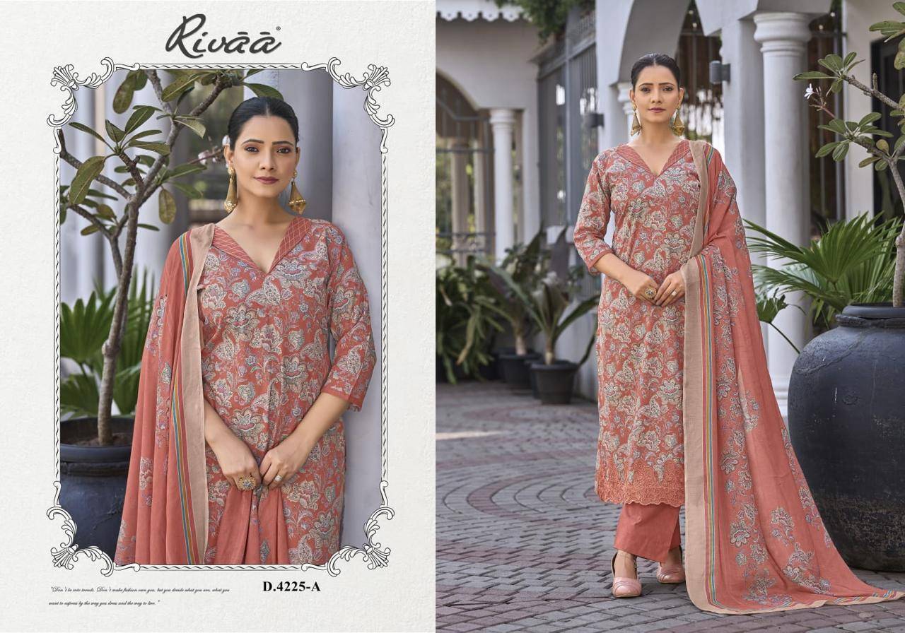 MEHAR By Rivaa 4225 Series Beautiful Pakistani Suits Colorful Stylish Fancy Casual Wear Lawn Digital Print Dresses At Wholesale Price